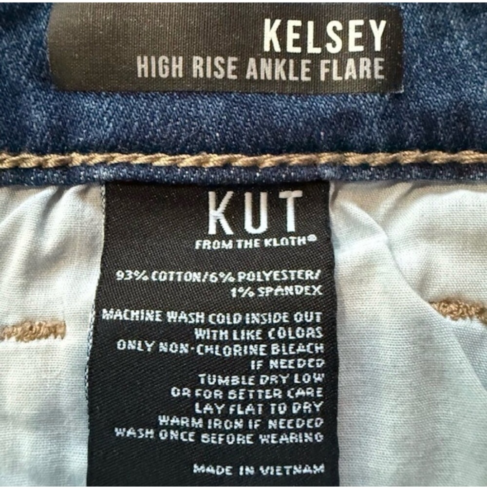 KUT🌹FROM THE KLOTH Kelsey High Rise Ankle Flare Jeans ✨ Sz 6 ✨Raw Hem - Picture 5 of 14